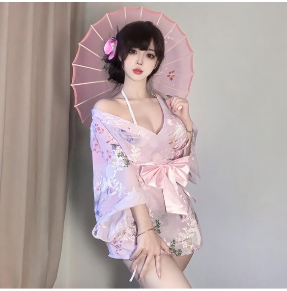 FEE ET MOI - Embroidered Floral Kimono (Pink) FEE ET MOI - Embroidered Floral Kimono (Pink)